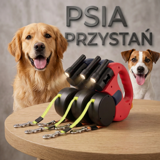 Dwugłowicowa automatyczna smycz dla psa