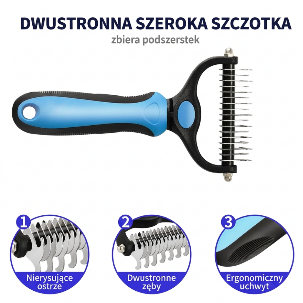 Profesjonalna szczotka do wyczesywania sierści