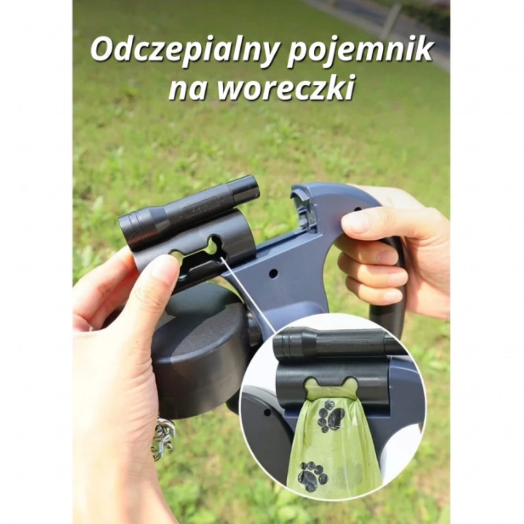 Dwugłowicowa smycz automatyczna dla psa